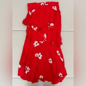 Bardot midi red skirt